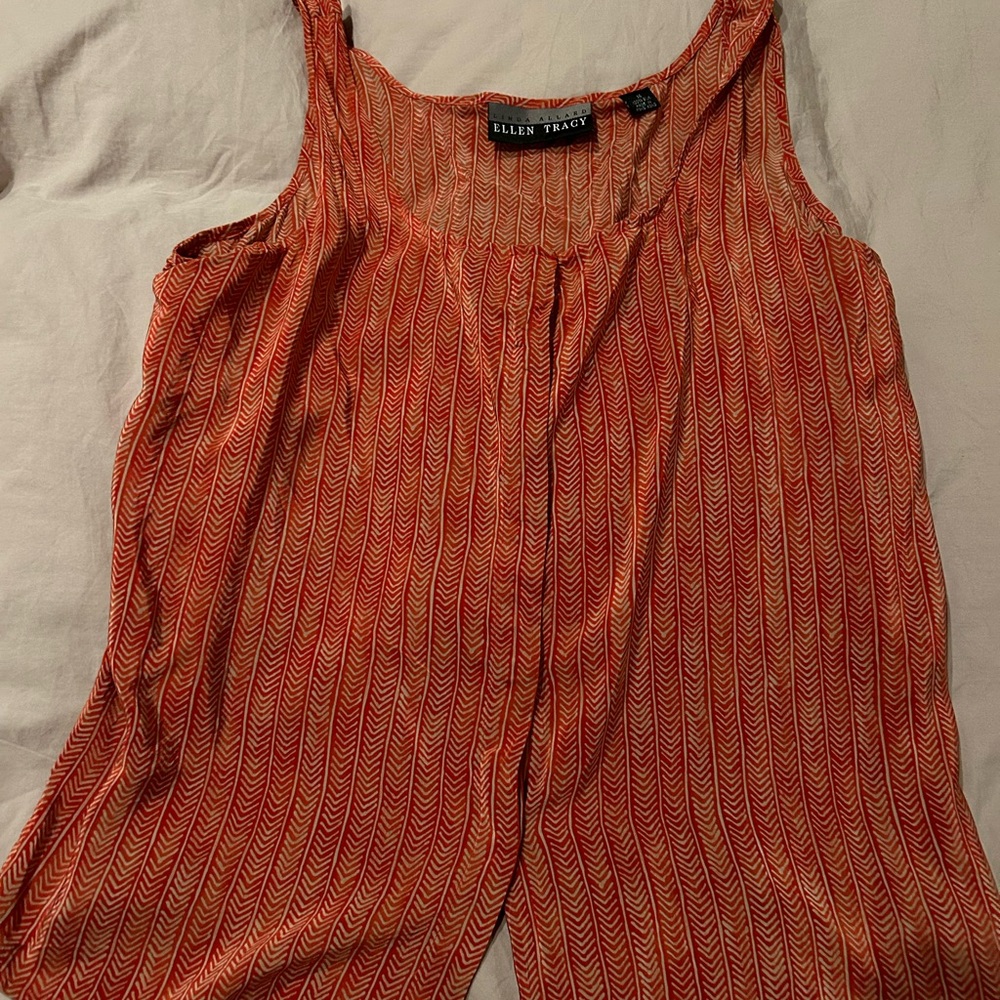 Ellen Tracy Red and Orange Tank Top
